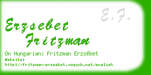 erzsebet fritzman business card